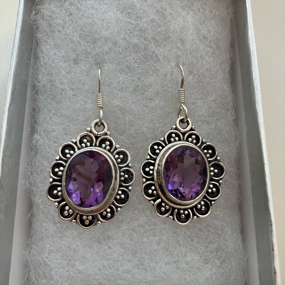 Sterling Silver Amethyst Earrings